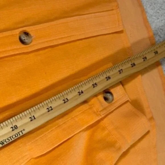 Nanushka Cale Cotton Button Up Orange Corduroy Shacket Shirt Mens Sz 2XL NWT Lux